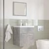 vidaXL 3 Piece Bathroom Furniture Set Concrete Grey Engineered Wood