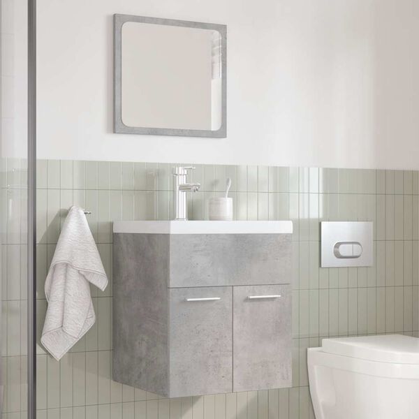 vidaXL 3 Piece Bathroom Furniture Set Concrete Grey Engineered Wood