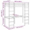 vidaXL Loft Bed Frame White 90 x 200 cm Solid Pine Wood