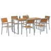 vidaXL Garden Dining Set 7 pcs Grey Solid Acacia Wood