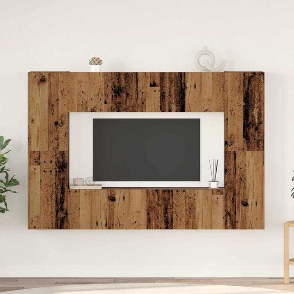 vidaXL TV Cabinet Set Wall-mounted 8 pcs Old Wood Engineered Wood