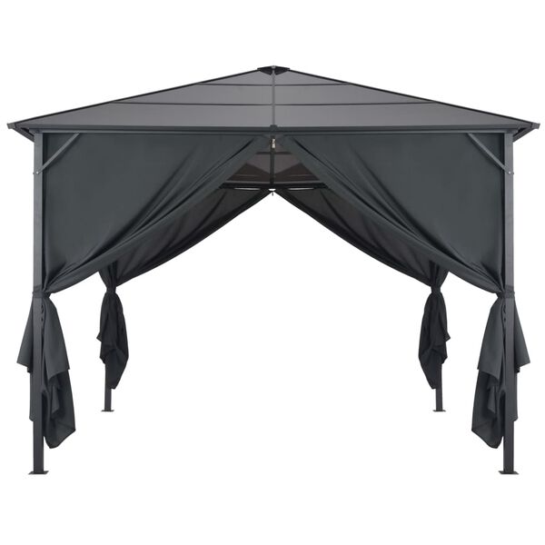 vidaXL Gazebo with Curtain Aluminium 3x3 m Black