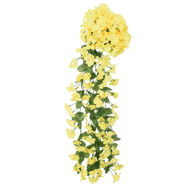 vidaXL Christmas Flower Garlands 3 pcs Yellow 85 cm