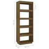 vidaXL Book Cabinet/Room Divider Honey Brown 60x35x167 cm Solid Pinewood