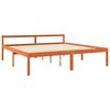 vidaXL Bed Frame with Headboard Wax Brown 200 x 200 cm Solid Pine Wood