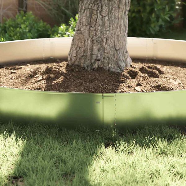 vidaXL Lawn Edgings 10 pcs Silver 100 x 25 x 0.07 cm Galvanised Steel