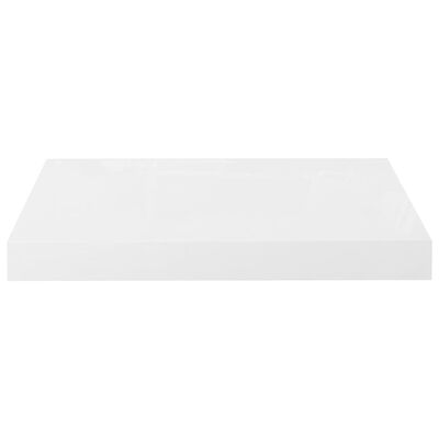 vidaXL Floating Wall Shelves 2 pcs High Gloss White 40x23x3.8 cm MDF