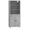 vidaXL Highboard Concrete Grey 69,5x34x180 cm Engineered Wood
