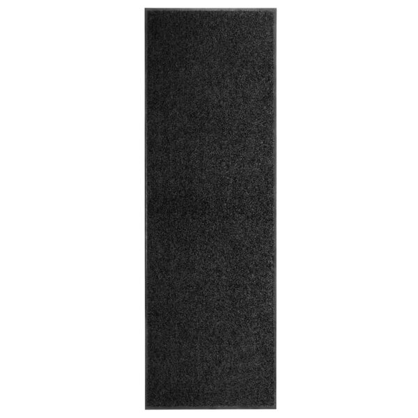 vidaXL Doormat Washable Black 60x180 cm