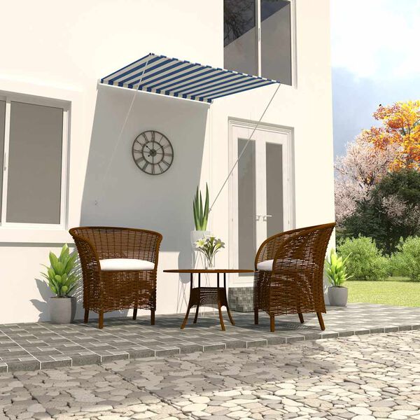 vidaXL Retractable Awning 100x150 cm Blue and White