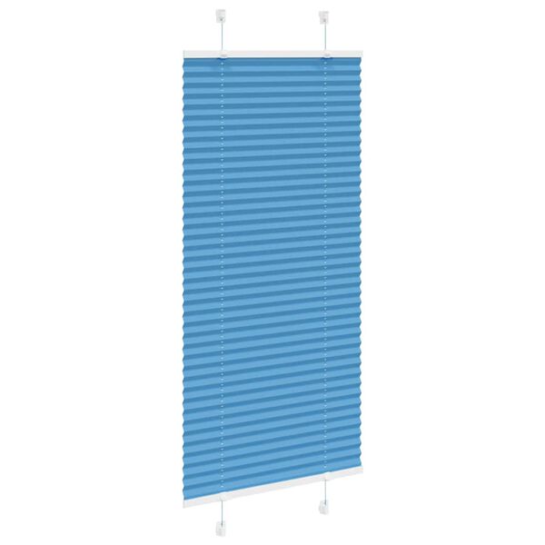 vidaXL Pleated Blind Blue 60x150 cm Fabric Width 59.4 cm Polyester