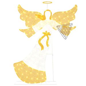 vidaXL Lighted Angle Warm White 116 x 29 x 158.5 cm Polyester