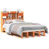 vidaXL Bookcase Bed without Mattress Wax Brown 120x200 cm Solid Wood Pine