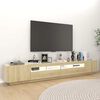 vidaXL TV Cabinet with LED Lights Sonoma Oak 260x35x40 cm
