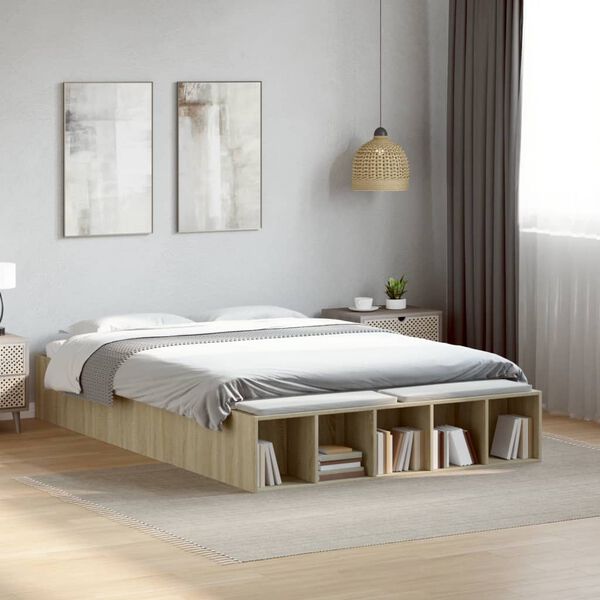 vidaXL Bed Frame without Mattress Sonoma Oak 120x200 cm