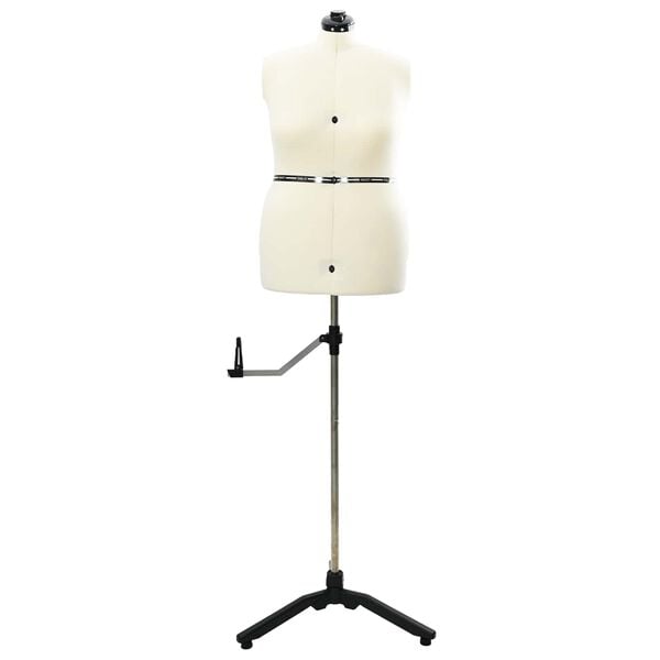 vidaXL Adjustable Dress Form Female Height Adjustable Cream L Velvet