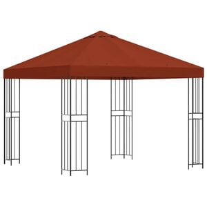 vidaXL Gazebo 3 x 3 m Terracotta Polyester and Steel 190 gsm