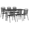 vidaXL 7 Piece Garden Dining Set Anthracite Steel