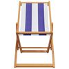 vidaXL Folding Beach Chairs 2 pcs Blue and White Fabric and Solid Wood