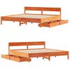 vidaXL Bed Frame without Mattress Wax Brown 200x200 cm Solid Wood Pine