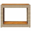 vidaXL Garden Side Table with Wooden Top Beige 100x40x75 cm Poly Rattan