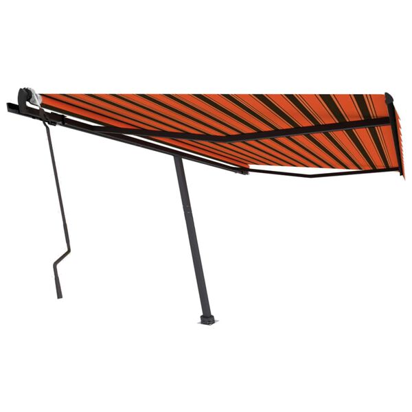 vidaXL Freestanding Manual Retractable Awning 400x300 cm Orange/Brown