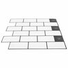 vidaXL Subway Tile 10 pcs White Black 30.5 x 30.5 cm