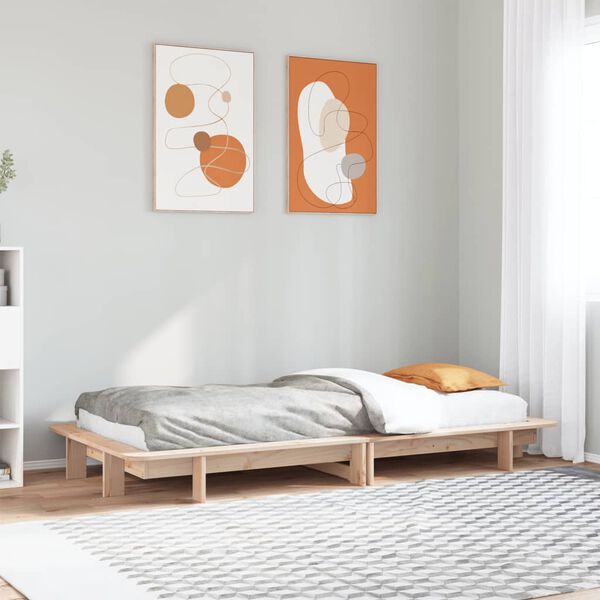 vidaXL Bed Frame without Mattress 75x190 cm Small Single Solid Wood Pine