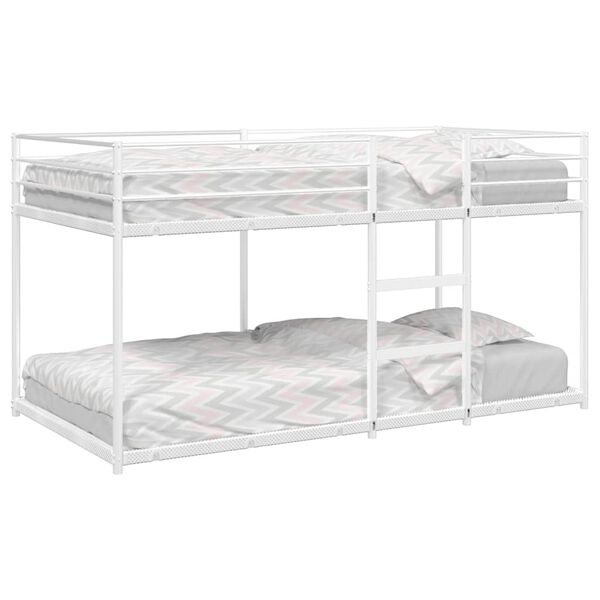 vidaXL Bunk Bed without Mattress White 90x200 cm Steel