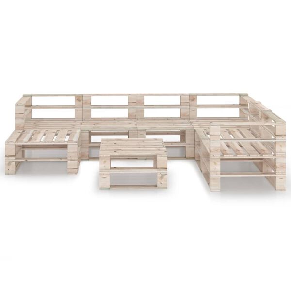 vidaXL 8 Piece Garden Pallet Lounge Set Pinewood