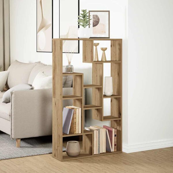 vidaXL Bookcase Artisian Oak 72x20x120.5 cm Engineered Wood