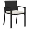 vidaXL Garden Dining Set 5 pcs Black Powder-Coated Steel