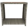 vidaXL Tea Table with Wooden Top Grey Poly Rattan&Solid Wood Acacia