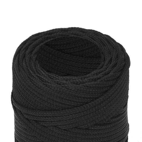 vidaXL Boat Rope Full Black 2 mm 250 m Polypropylene