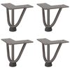 vidaXL Hairpin Legs for Coffee Table 4 pcs Natural Steel 10 cm Solid Steel