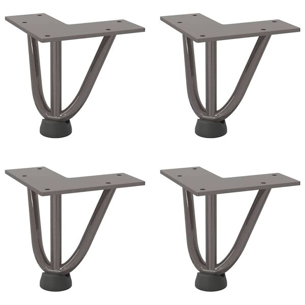 vidaXL Hairpin Legs for Coffee Table 4 pcs Natural Steel 10 cm Solid Steel
