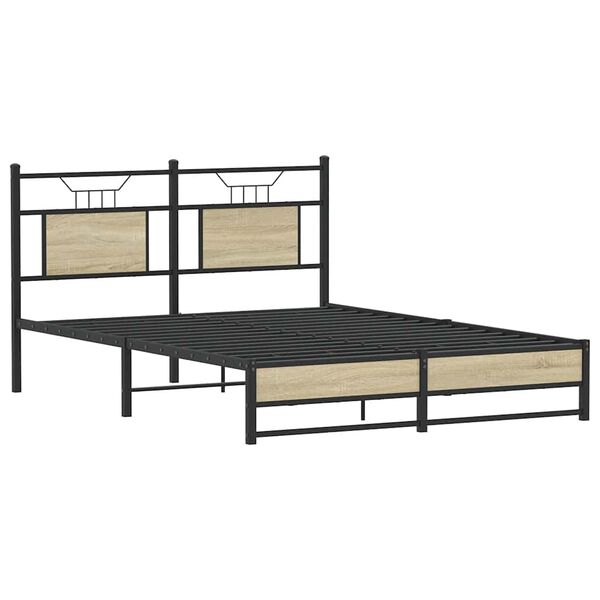 vidaXL Bed Frame without Mattress Sonoma Oak 137x190 cm Engineered Wood