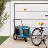 vidaXL Pet Bike Trailer Blue and Grey Oxford Fabric and Iron