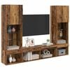TV Wall Units with LED Wall-mounted 5 pcs Old wood 40.5 x 30 x 102 cm