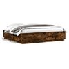 vidaXL Bed Frame with LED without Mattress Smoked Oak 200x200 cm