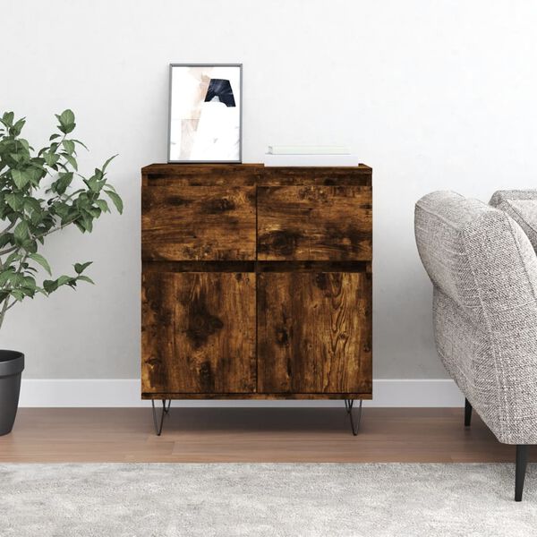 vidaXL Sideboard Smoked Oak 60x35x70 cm Engineered Wood