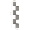 vidaXL Wall Corner Shelf Concrete Grey 19x19x123 cm Engineered Wood