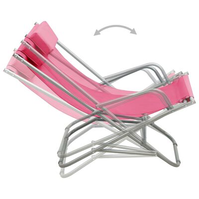 vidaXL Rocking Chairs 2 pcs Steel Pink