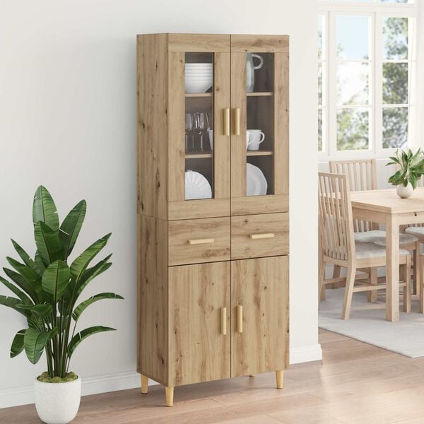 vidaXL Highboard Artisan Oak 69.5 x 34 x 180 cm Engineered Wood