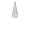 vidaXL Parasol Grey and White Ø 160 x 195 cm Steel