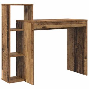 vidaXL Desk with Shelf Old Wood 100 x 40 x 90 cm Engineered Wood
