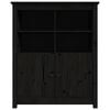 vidaXL Sideboard Black 83x41.5x100 cm Solid Wood Pine