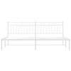 vidaXL Metal Bed Frame without Mattress with Headboard White 200x200cm