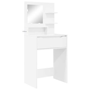 vidaXL Bedroom Dressing Tables High Gloss White 80 x 39.6 x 135 cm