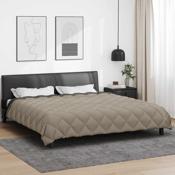 vidaXL Winter Duvet Light Grey and Anthracite 220 x 240 cm Microfiber